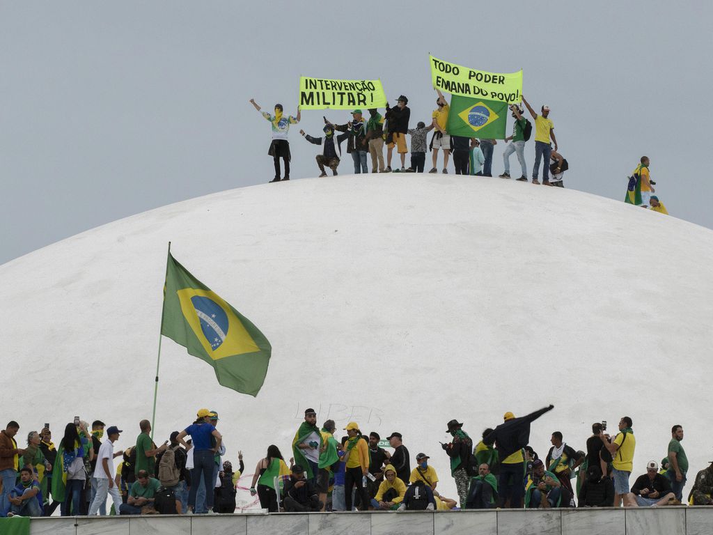 Brasília (DF), 08/01/2023 - Golpistas escalam a cúpula do Senado. Foto: Joedson Alves/Agencia Brasil