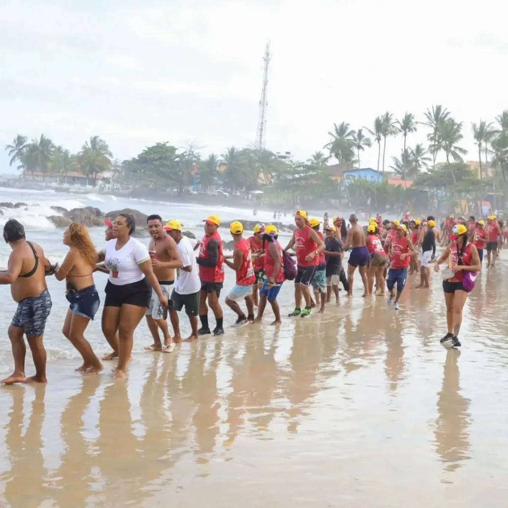 Puxada do Mastro de São Sebastião, importante festa tupinambá e patrimônio imaterial do litoral sul da Bahia | Crédito: Fabiana Barbosa Corrêa